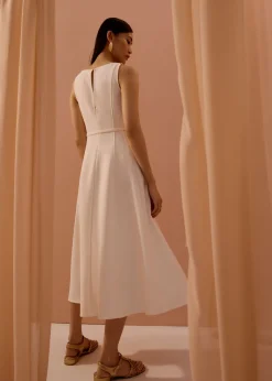 Love, Bonito Work|Dresses*Ling Belted Boat Neck Fit & Flare Midaxi Dress