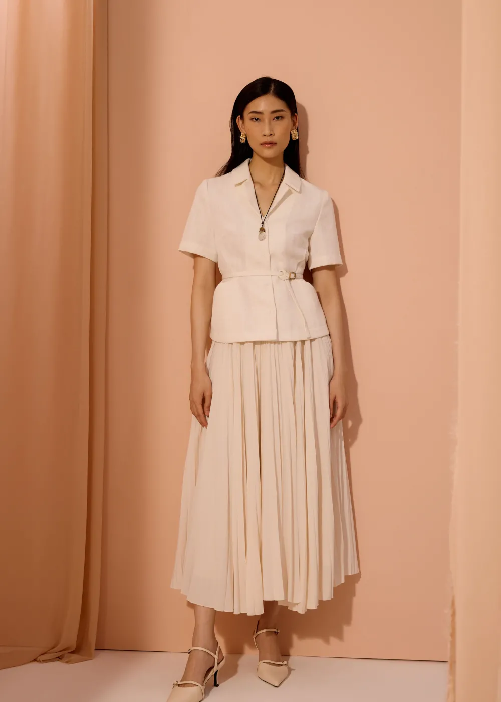 Love, Bonito Work|Tops*Ling Textured Belted Blazer Top