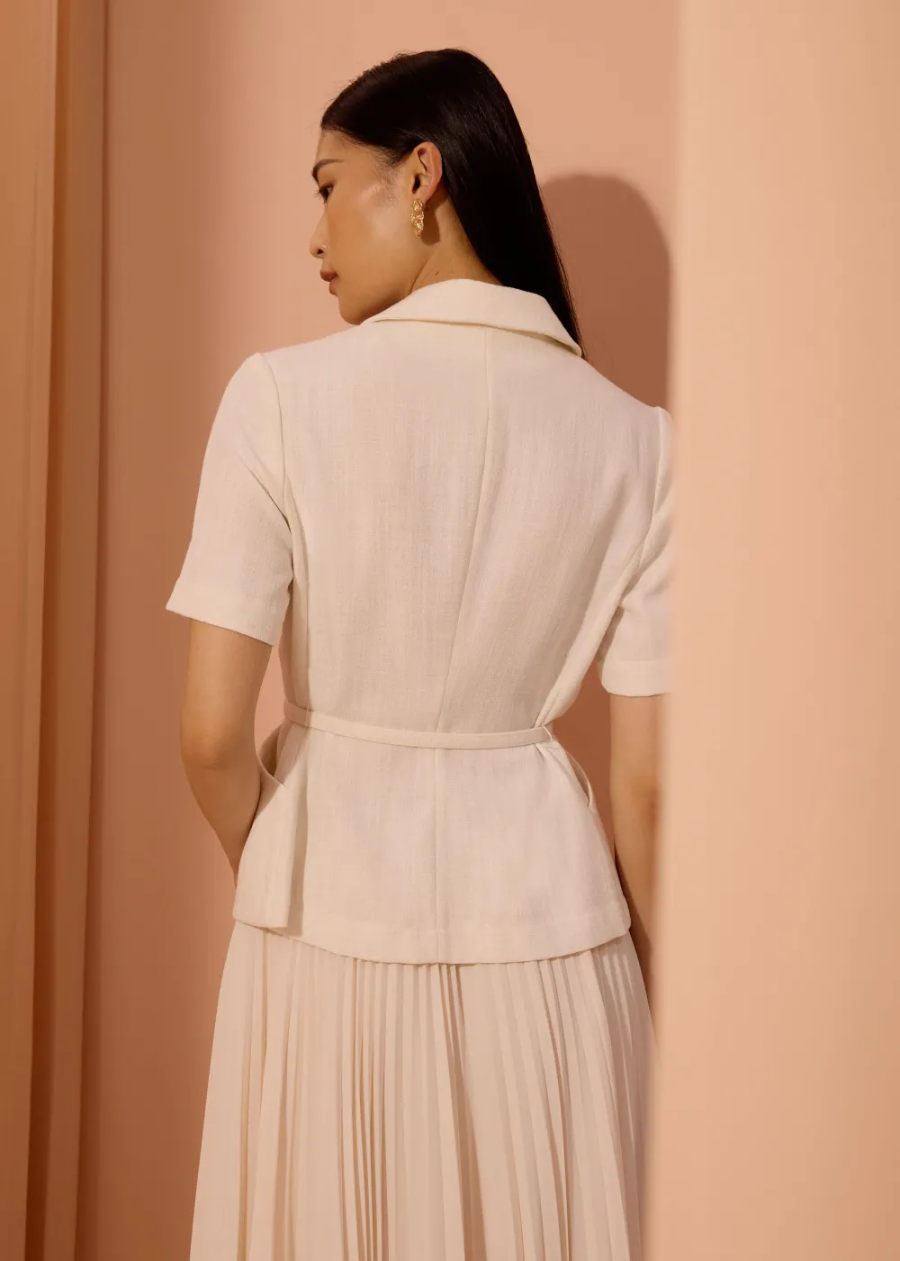 Love, Bonito Work|Tops*Ling Textured Belted Blazer Top
