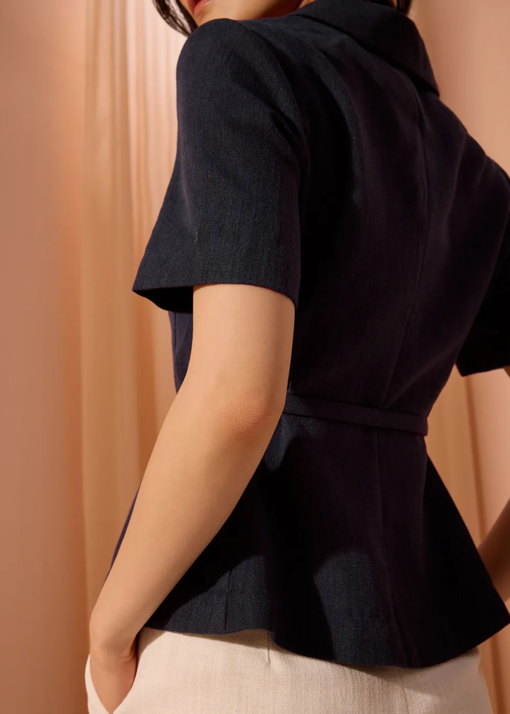 Love, Bonito Work|Tops*Ling Textured Belted Blazer Top
