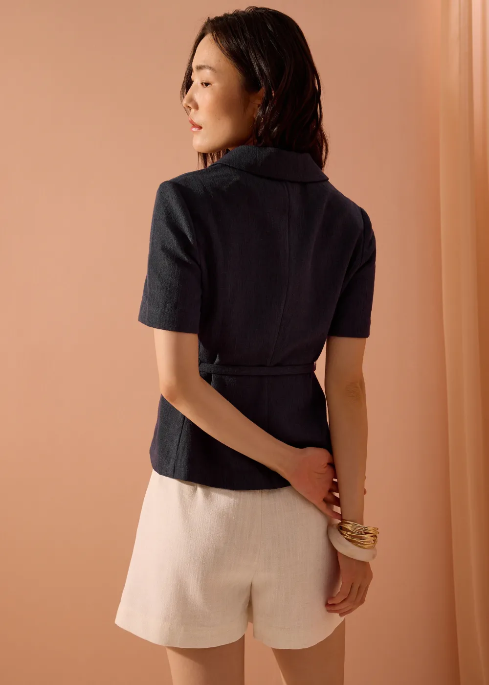 Love, Bonito Work|Tops*Ling Textured Belted Blazer Top