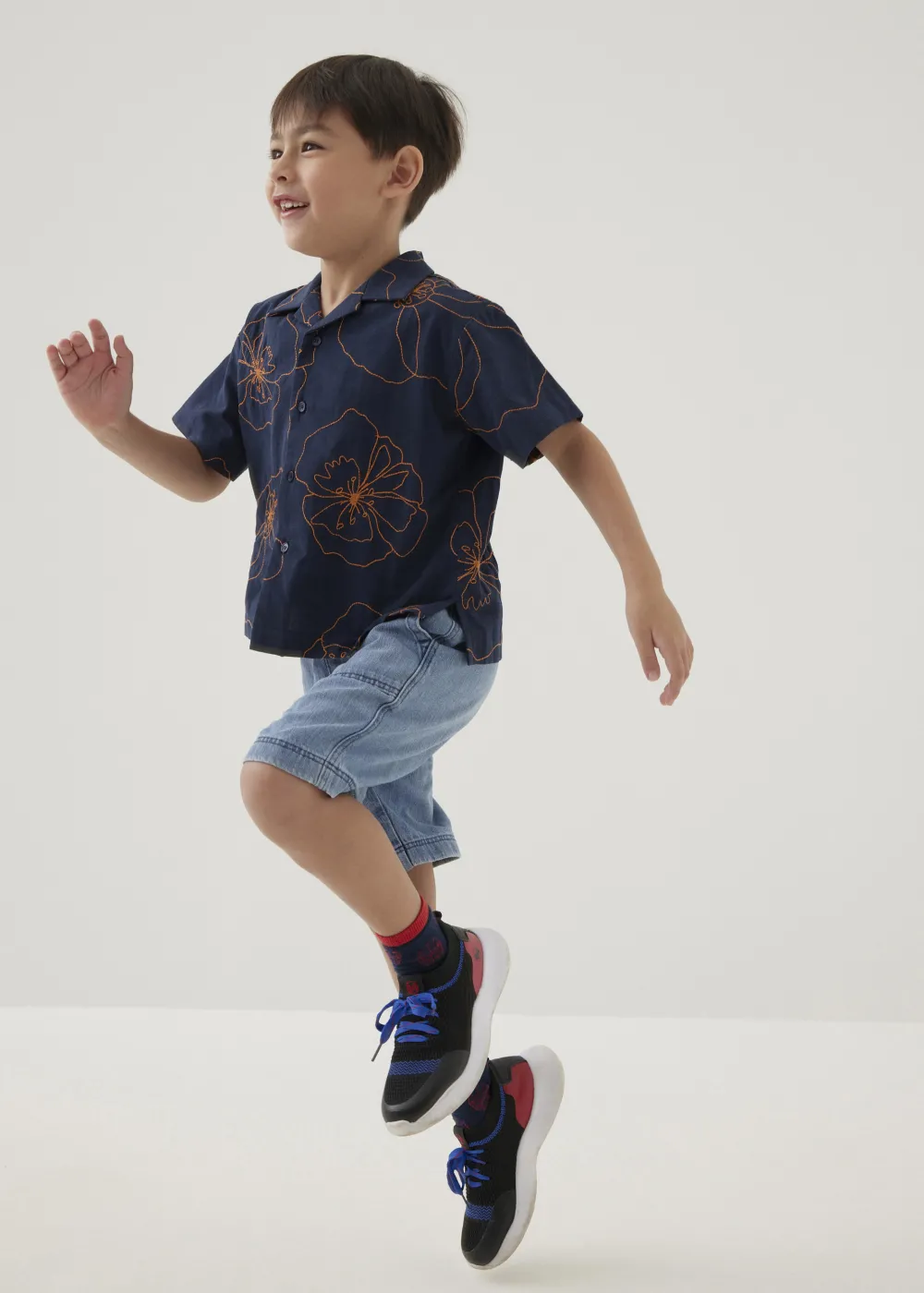 Kids Love, Bonito Blouses & Shirts|Kidswear*Lucas Embroidered Collared Shirt in Rekindled Blooms