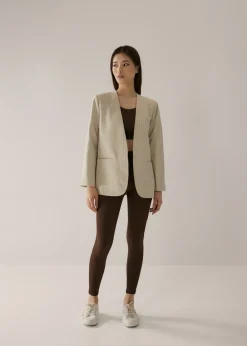 Love, Bonito Work*Mari Padded Checkered Belted Blazer