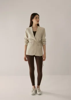 Love, Bonito Work*Mari Padded Checkered Belted Blazer