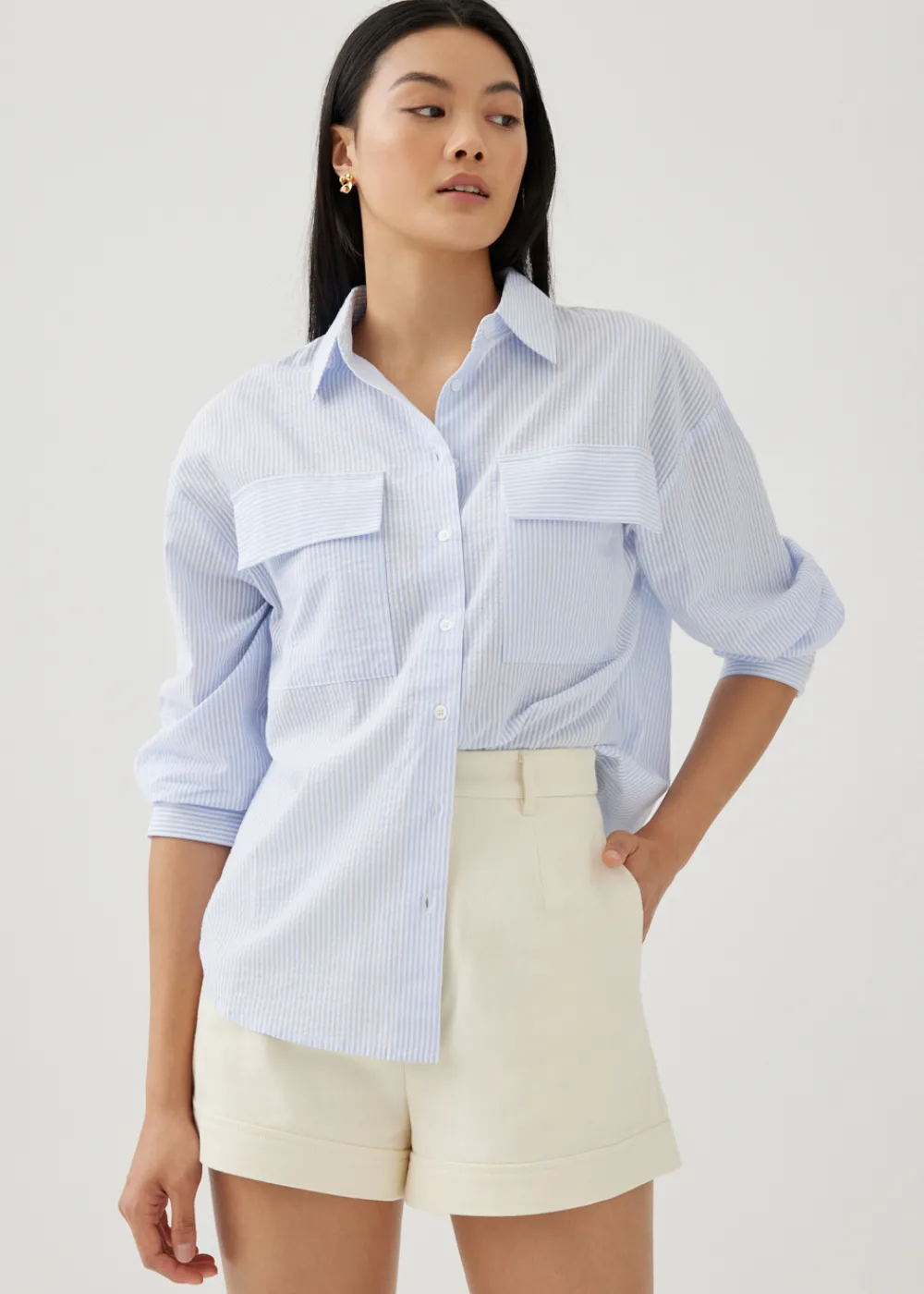 Love, Bonito Blouses & Shirts*Mariah Striped Oversized Shirt