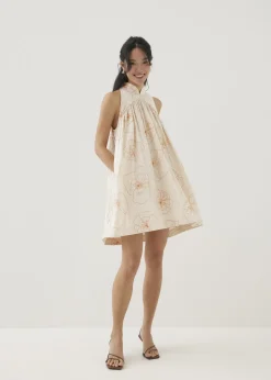 Love, Bonito Party Dresses|Party & Occasions*Martina Embroidered Mandarin Collar Mini Dress in Rekindled Blooms