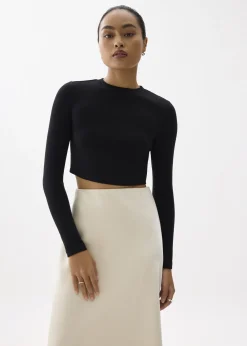 Love, Bonito Casual Tops|Petite-Friendly*Mason Crop Crew Neck Long Sleeve Top