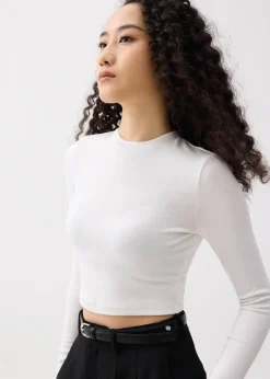 Love, Bonito Casual Tops|Petite-Friendly*Mason Crop Crew Neck Long Sleeve Top