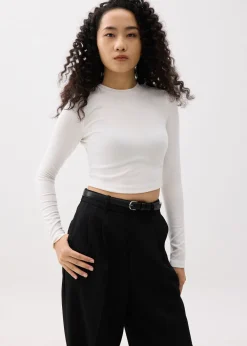Love, Bonito Casual Tops|Petite-Friendly*Mason Crop Crew Neck Long Sleeve Top