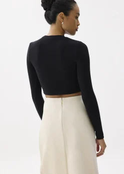 Love, Bonito Casual Tops|Petite-Friendly*Mason Crop Crew Neck Long Sleeve Top