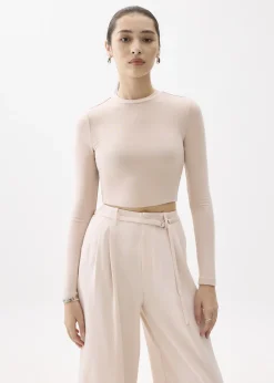 Love, Bonito Casual Tops|Petite-Friendly*Mason Crop Crew Neck Long Sleeve Top