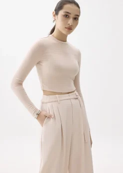 Love, Bonito Casual Tops|Petite-Friendly*Mason Crop Crew Neck Long Sleeve Top