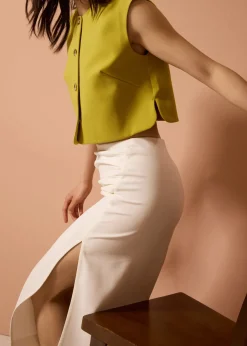 Love, Bonito Skirts*Mei Elastic High Slit Column Midi Skirt