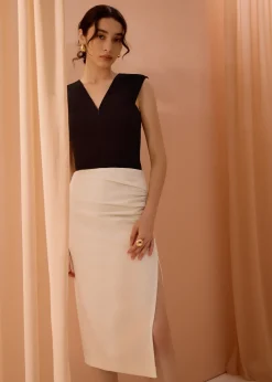 Love, Bonito Skirts*Mei Elastic High Slit Column Midi Skirt