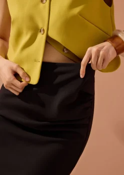 Love, Bonito Skirts*Mei Elastic High Slit Column Midi Skirt