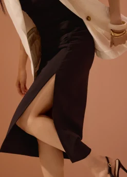 Love, Bonito Skirts*Mei Elastic High Slit Column Midi Skirt