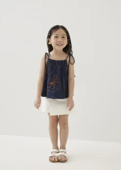 Kids Love, Bonito Casual Tops|Tanks & Camis*Mei Embroidered Babydoll Camisole Top in Rekindled Blooms