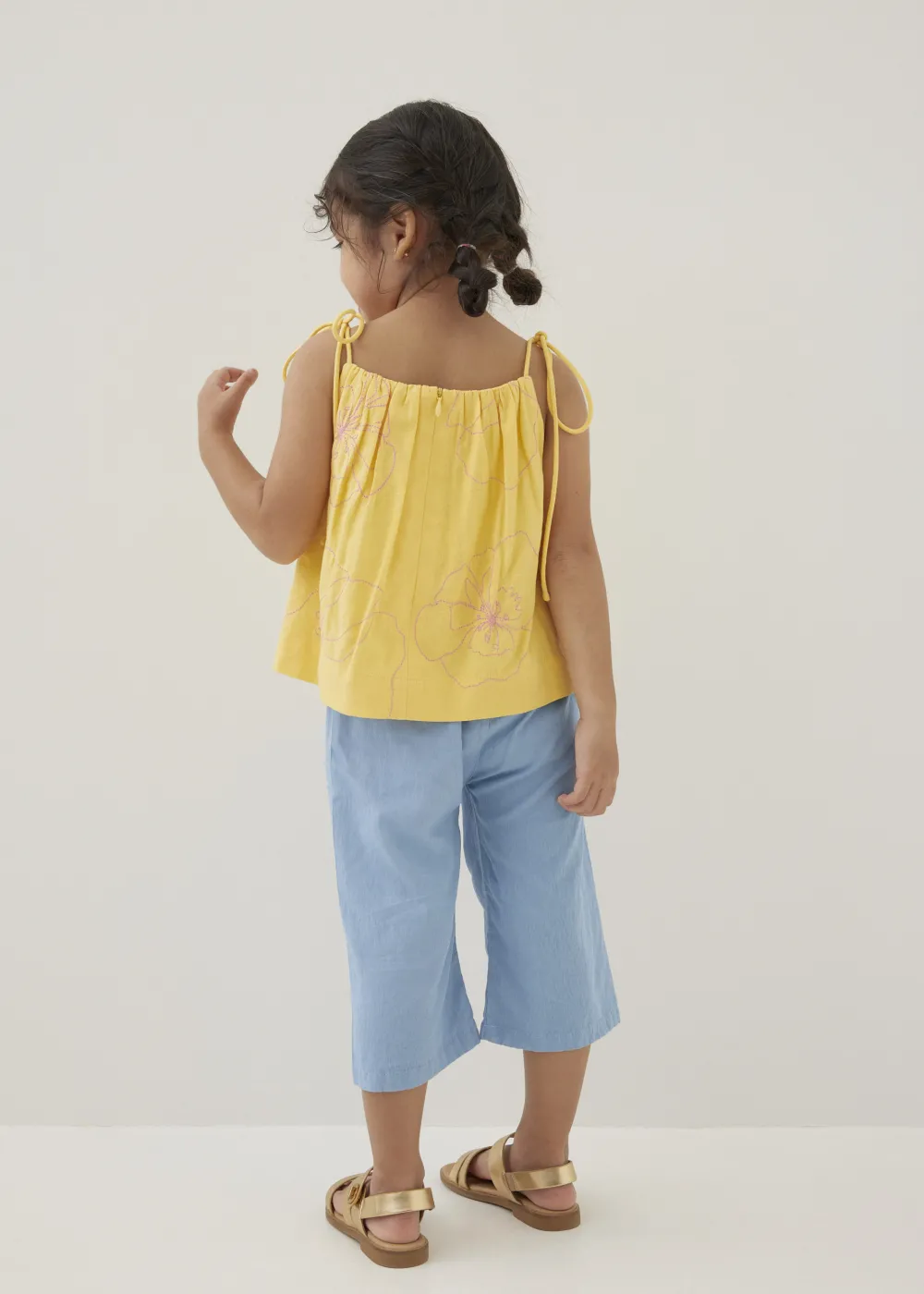 Kids Love, Bonito Casual Tops|Tanks & Camis*Mei Embroidered Babydoll Camisole Top in Rekindled Blooms