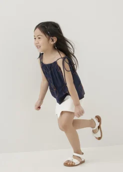 Kids Love, Bonito Casual Tops|Tanks & Camis*Mei Embroidered Babydoll Camisole Top in Rekindled Blooms