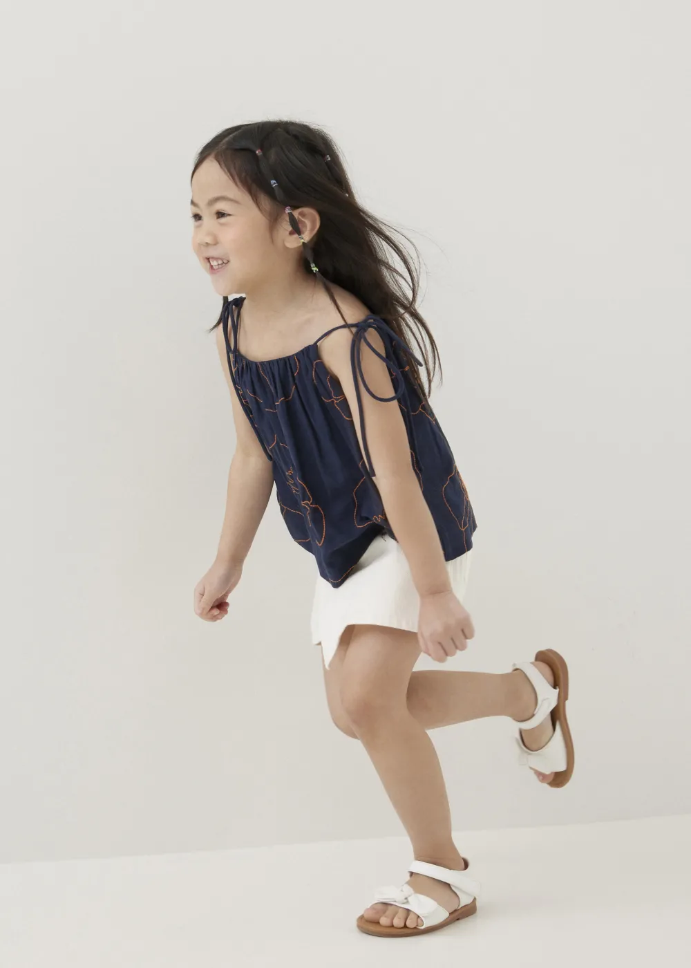 Kids Love, Bonito Casual Tops|Tanks & Camis*Mei Embroidered Babydoll Camisole Top in Rekindled Blooms