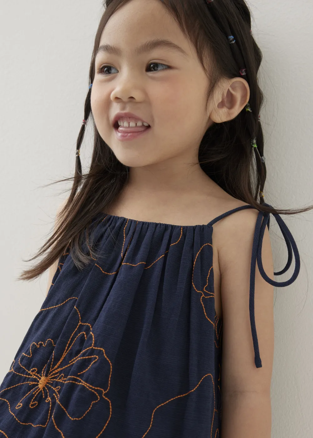 Kids Love, Bonito Casual Tops|Tanks & Camis*Mei Embroidered Babydoll Camisole Top in Rekindled Blooms