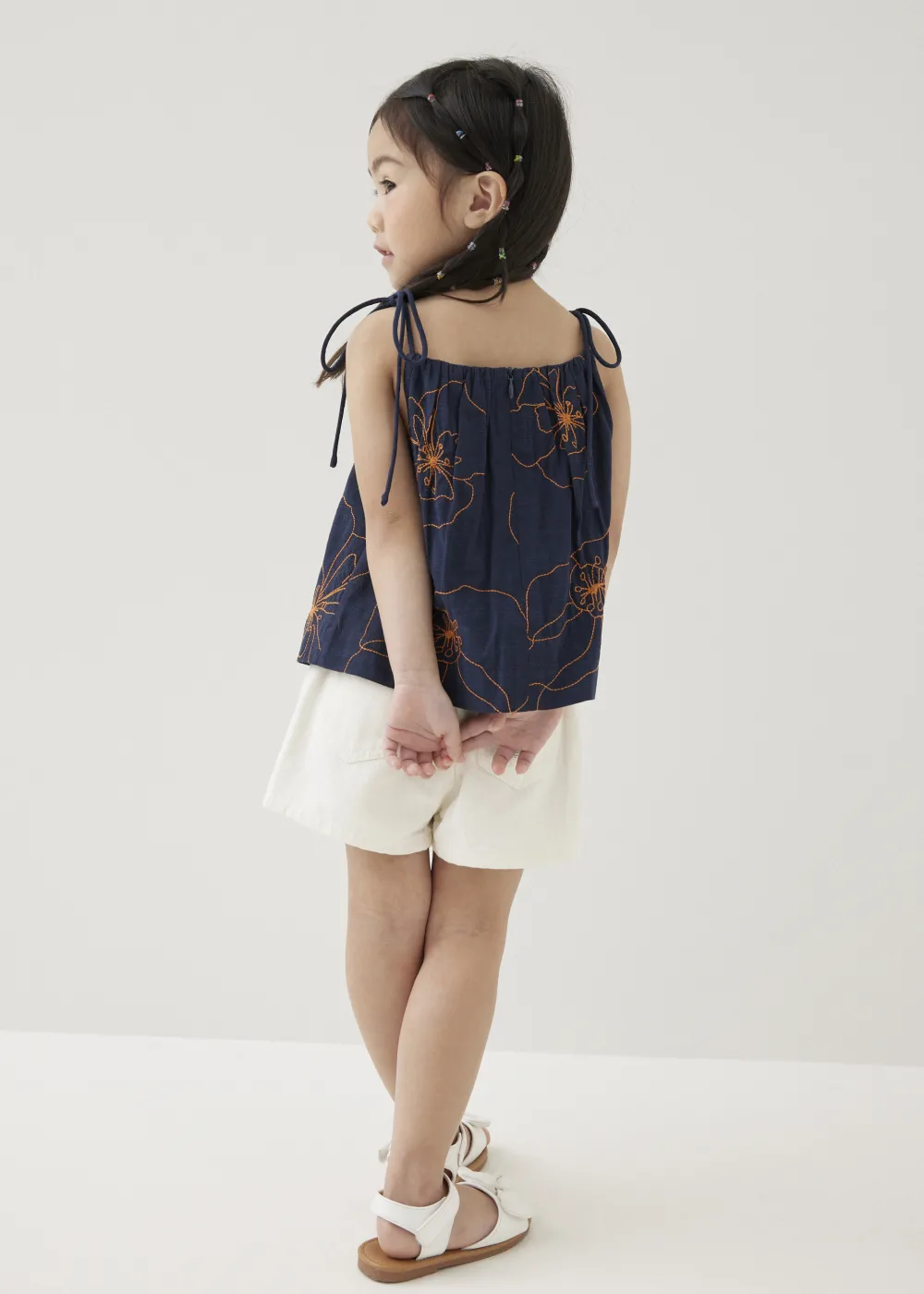 Kids Love, Bonito Casual Tops|Tanks & Camis*Mei Embroidered Babydoll Camisole Top in Rekindled Blooms
