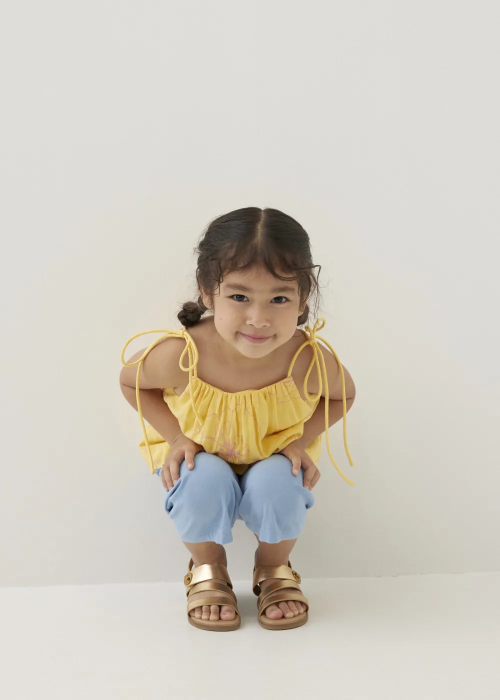 Kids Love, Bonito Casual Tops|Tanks & Camis*Mei Embroidered Babydoll Camisole Top in Rekindled Blooms