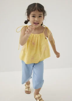 Kids Love, Bonito Casual Tops|Tanks & Camis*Mei Embroidered Babydoll Camisole Top in Rekindled Blooms