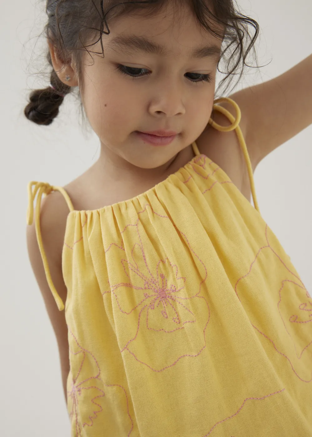 Kids Love, Bonito Casual Tops|Tanks & Camis*Mei Embroidered Babydoll Camisole Top in Rekindled Blooms