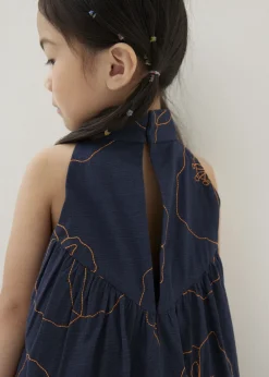 Kids Love, Bonito Party Dresses|Kidswear*Melati Embroidered Babydoll Mini Dress in Rekindled Blooms