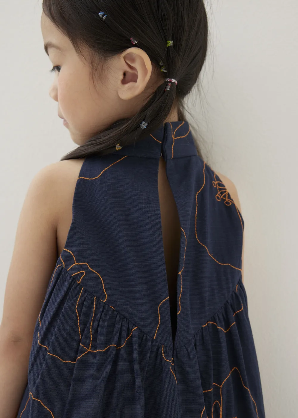 Kids Love, Bonito Party Dresses|Kidswear*Melati Embroidered Babydoll Mini Dress in Rekindled Blooms