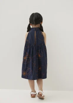 Kids Love, Bonito Party Dresses|Kidswear*Melati Embroidered Babydoll Mini Dress in Rekindled Blooms