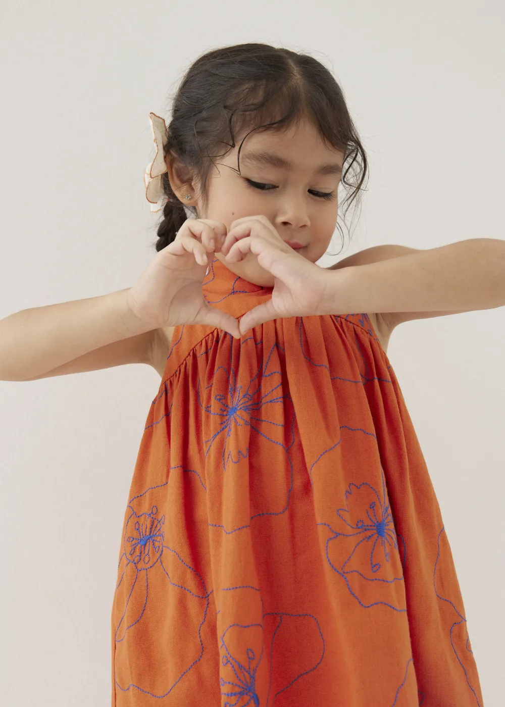 Kids Love, Bonito Party Dresses|Kidswear*Melati Embroidered Babydoll Mini Dress in Rekindled Blooms
