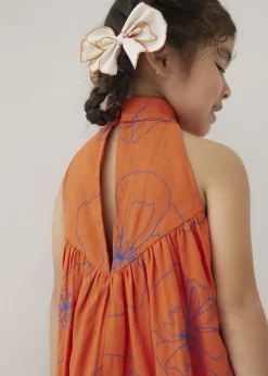 Kids Love, Bonito Party Dresses|Kidswear*Melati Embroidered Babydoll Mini Dress in Rekindled Blooms