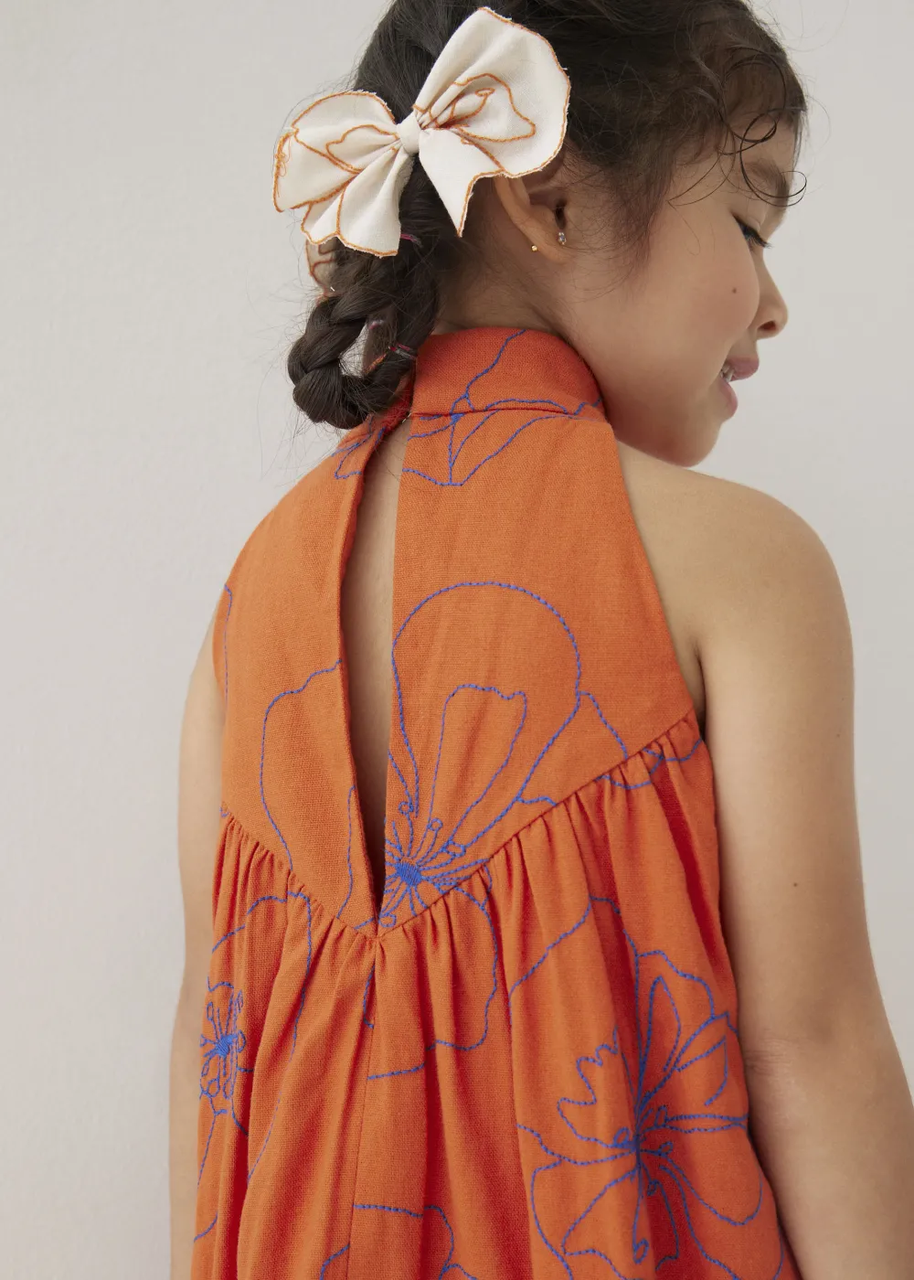 Kids Love, Bonito Party Dresses|Kidswear*Melati Embroidered Babydoll Mini Dress in Rekindled Blooms