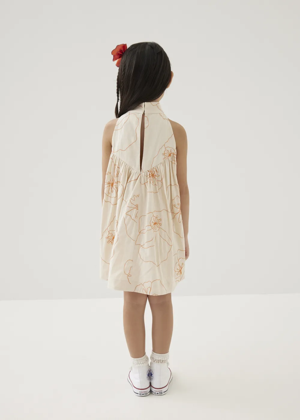 Kids Love, Bonito Party Dresses|Kidswear*Melati Embroidered Babydoll Mini Dress in Rekindled Blooms