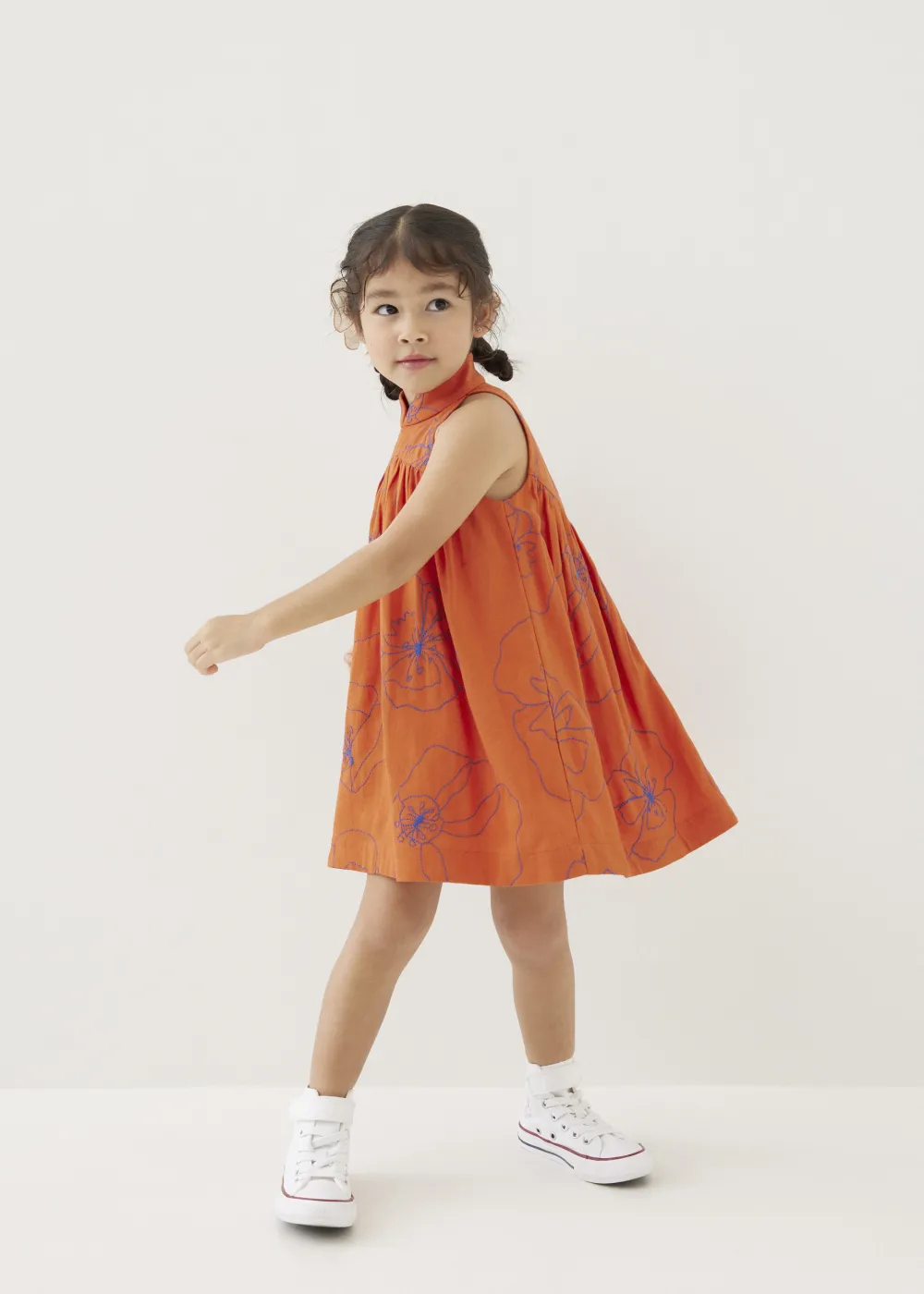 Kids Love, Bonito Party Dresses|Kidswear*Melati Embroidered Babydoll Mini Dress in Rekindled Blooms