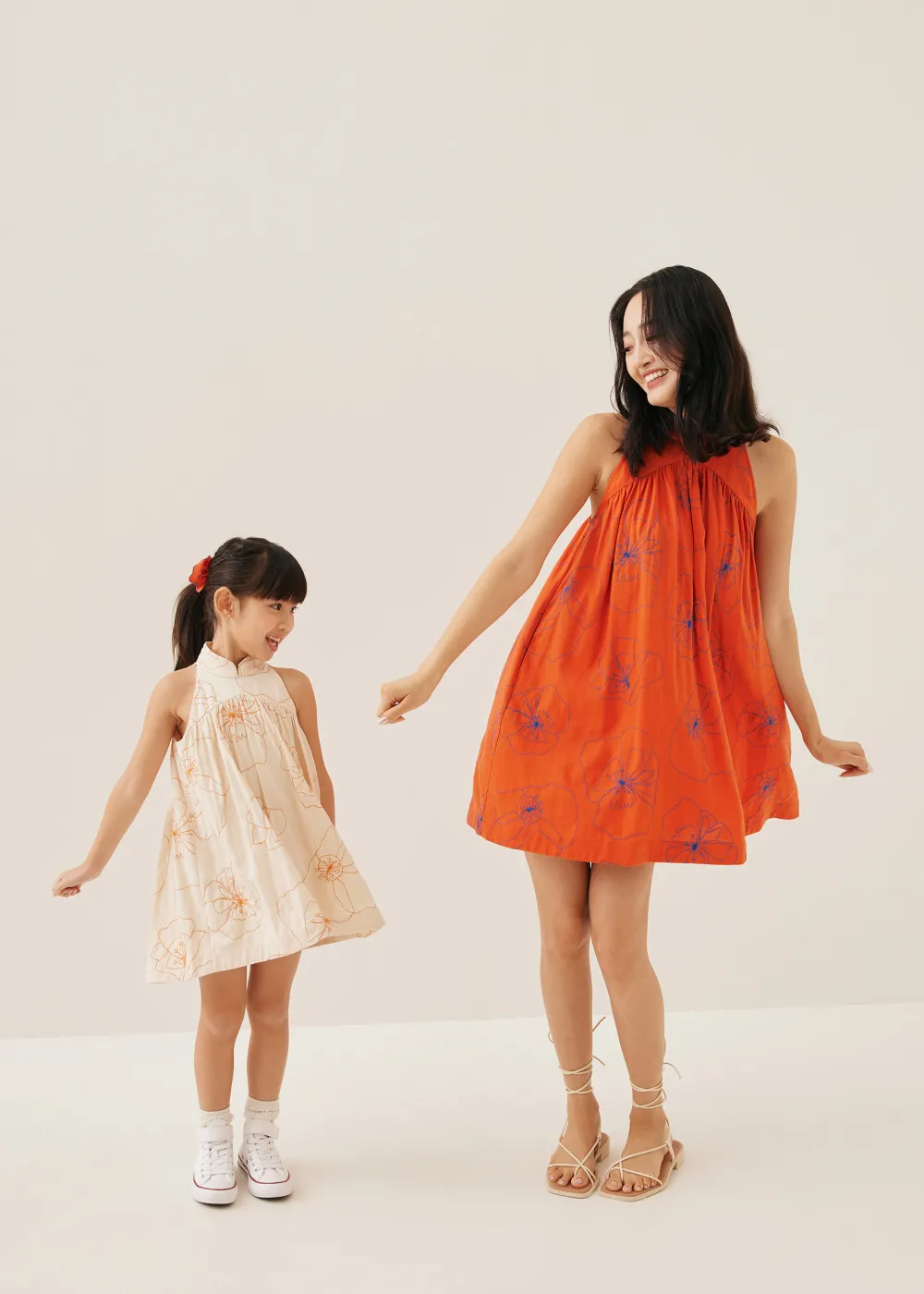 Kids Love, Bonito Party Dresses|Kidswear*Melati Embroidered Babydoll Mini Dress in Rekindled Blooms