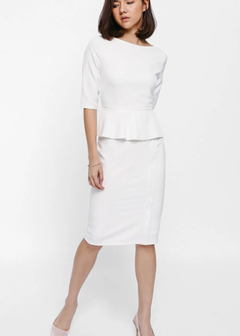 Love, Bonito Work Dresses*Melges Peplum Midi Dress