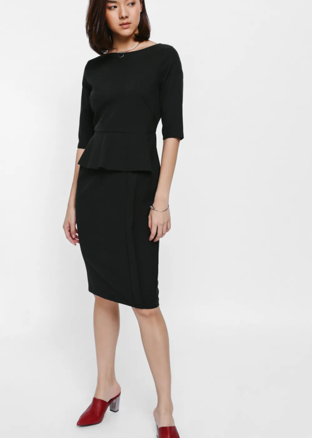 Love, Bonito Work Dresses*Melges Peplum Midi Dress