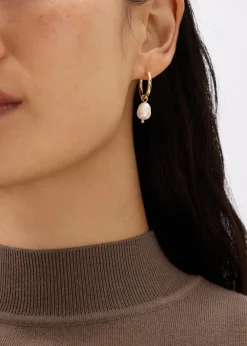 Love, Bonito Weekend|Bags & Accessories*Metal Pearl Dangling Hoop Earrings