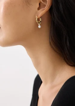 Love, Bonito Party & Occasions|Bags & Accessories*Metal Pearl Hoop Earrings