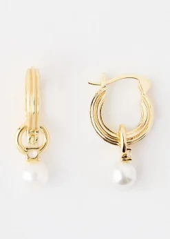 Love, Bonito Party & Occasions|Bags & Accessories*Metal Pearl Hoop Earrings