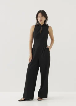 Love, Bonito Straight|Party & Occasions*Mina Padded Tweed Mandarin Collar Jumpsuit