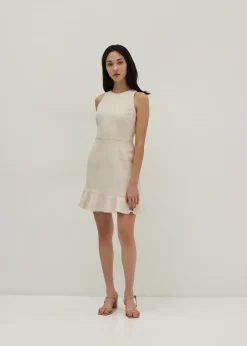 Love, Bonito Work Dresses*Nancy Tweed Ribbon Tie Peplum Dress