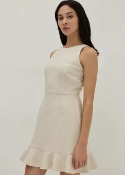 Love, Bonito Work Dresses*Nancy Tweed Ribbon Tie Peplum Dress