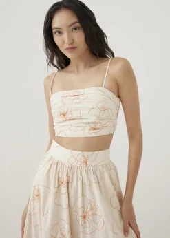 Love, Bonito Party Tops|Tanks & Camis*Naomi Embroidered Camisole Top in Rekindled Blooms