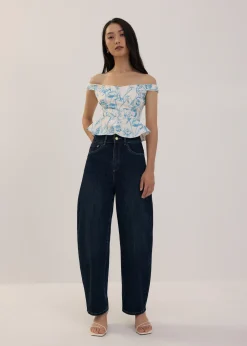 Love, Bonito Party Tops|Party & Occasions*Off Shoulder Peplum Top in Tidal Blooms