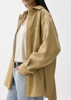 Love, Bonito Blouses & Shirts|Weekend*Oversized Vegan Leather Collared Shirt