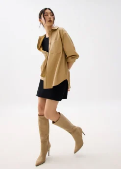 Love, Bonito Blouses & Shirts|Weekend*Oversized Vegan Leather Collared Shirt